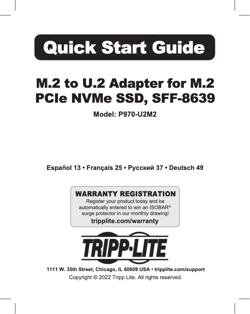 Page 1 of the manual User Manual Tripp Lite P970-U2M2