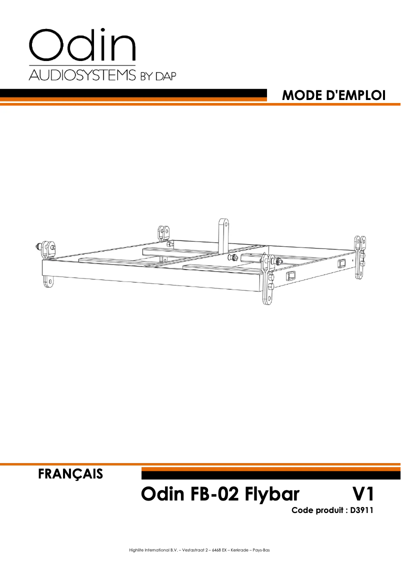 Page 1 de la notice Manuel utilisateur DAP-Audio Odin FB-02