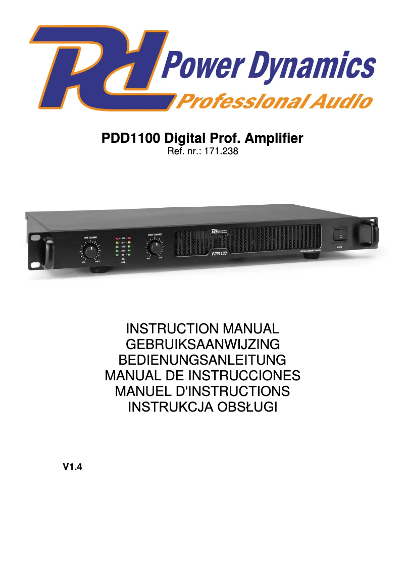 First page image of the manual for PDD1100