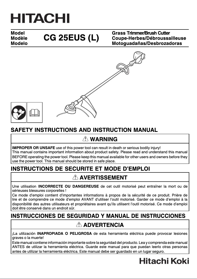Page 1 of the manual User Manual Hitachi CG 25EUS(L)