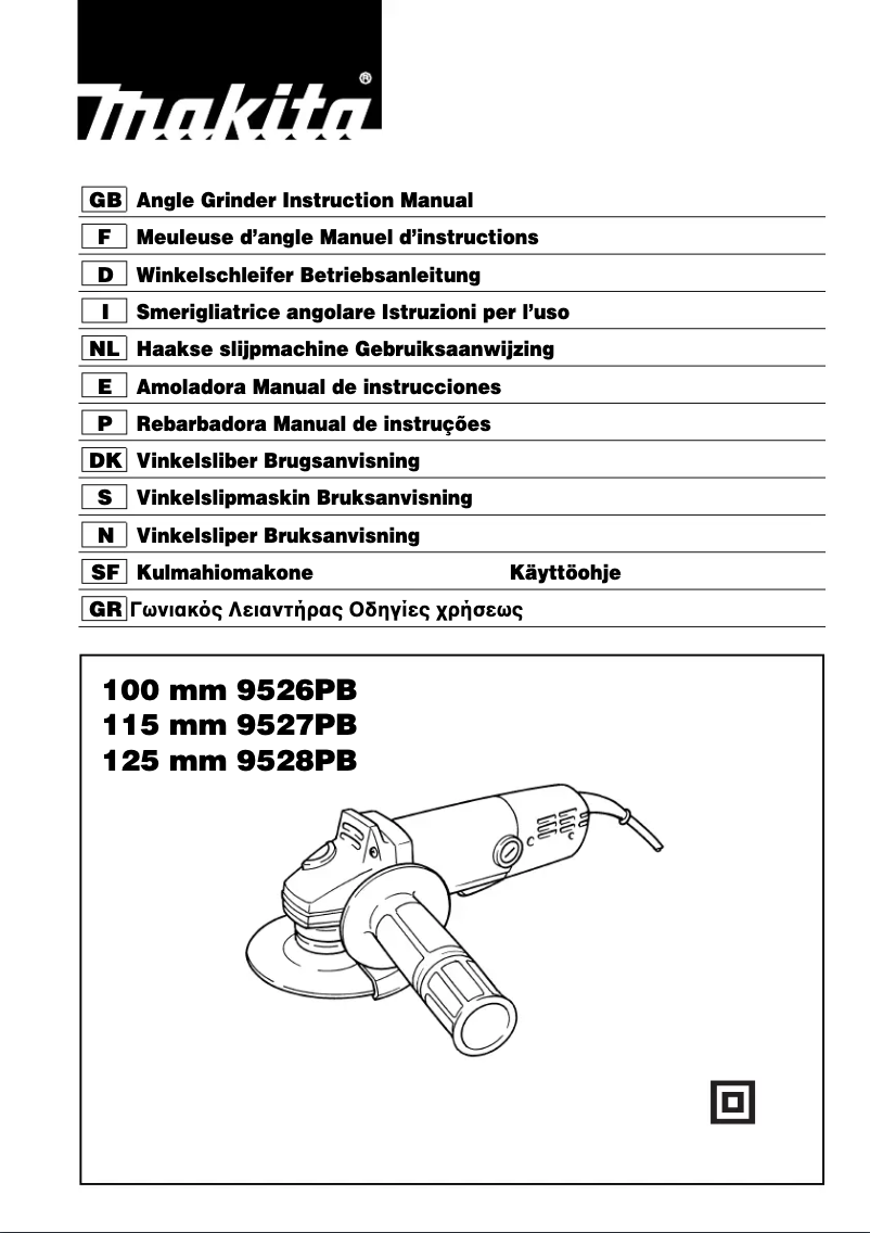Page 1 of the manual User Manual Makita 9526PB