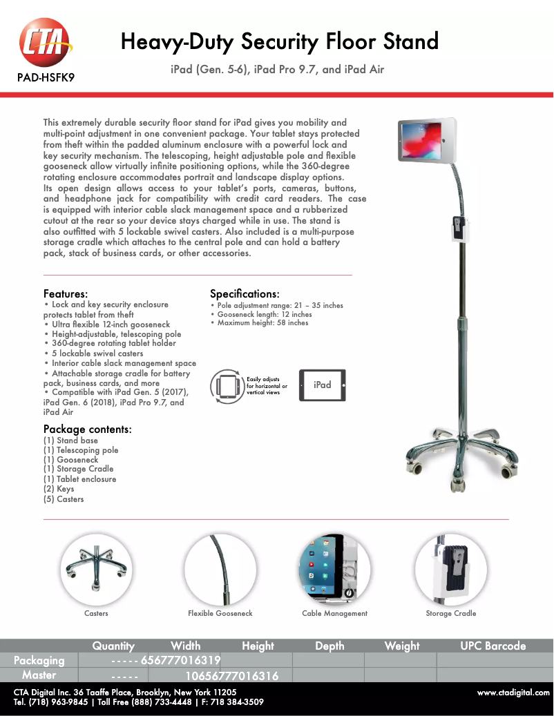 Page 1 of the manual User Manual CTA Digital PAD-HSFK9