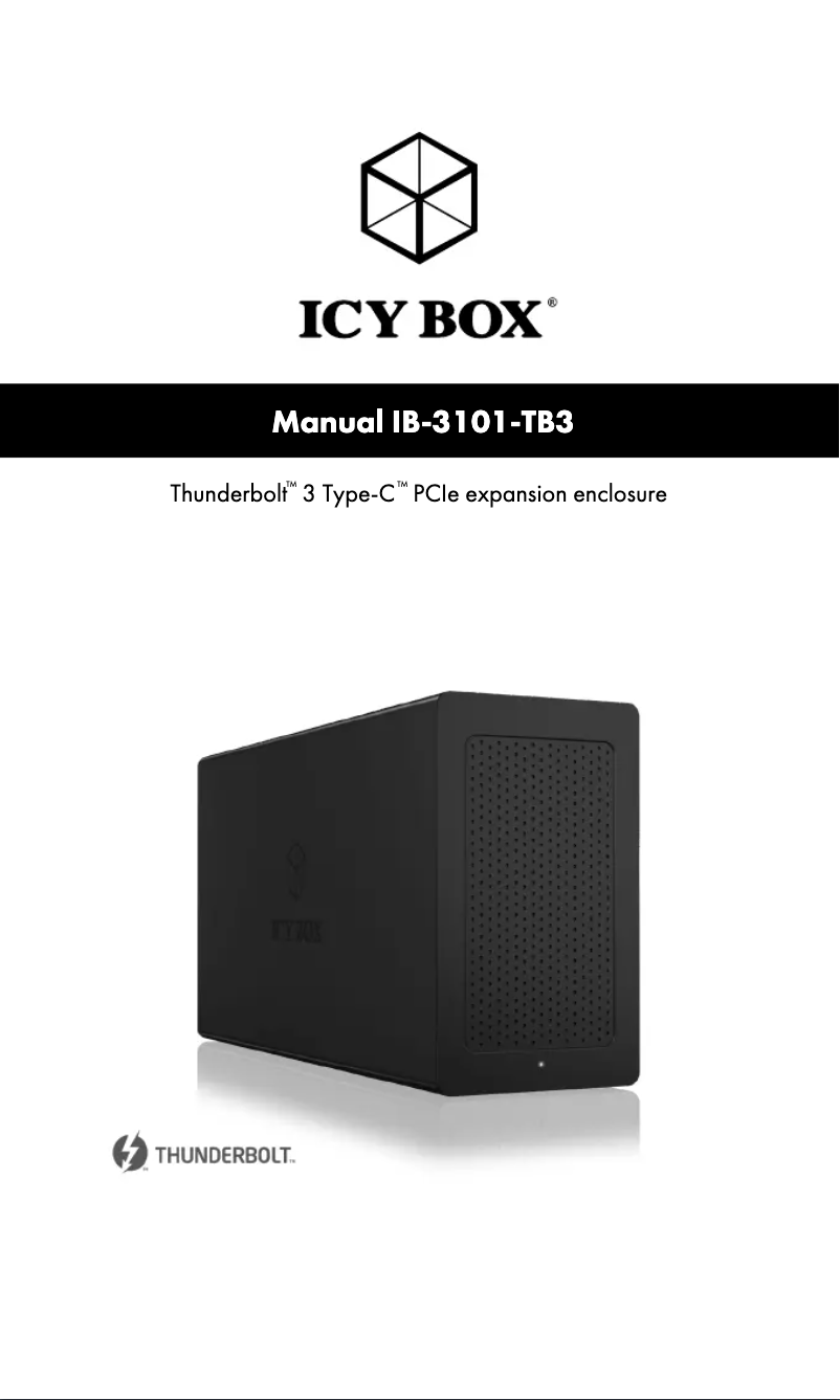 Page 1 of the manual User Manual Icy Box IB-3101-TB3