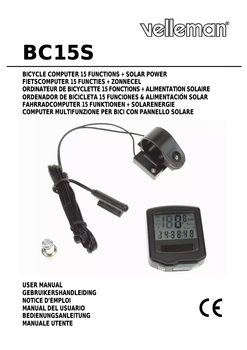 First page image of the manual for BC15S
