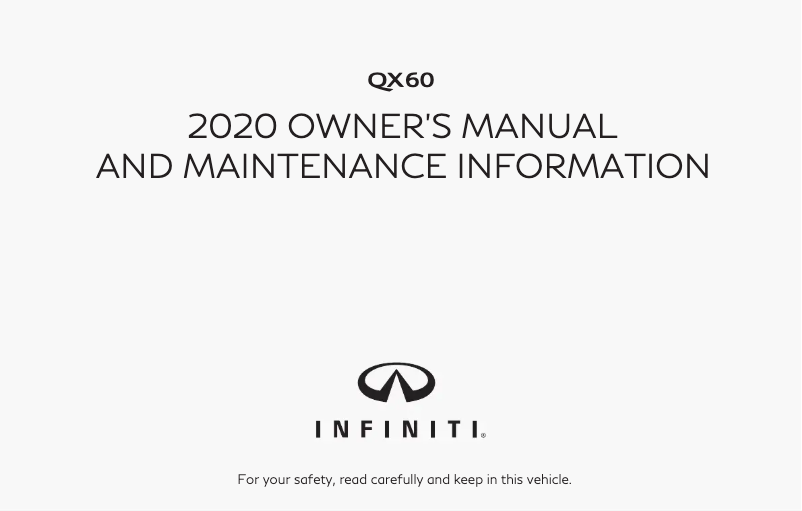 First page image of the manual for QX60 (2020)