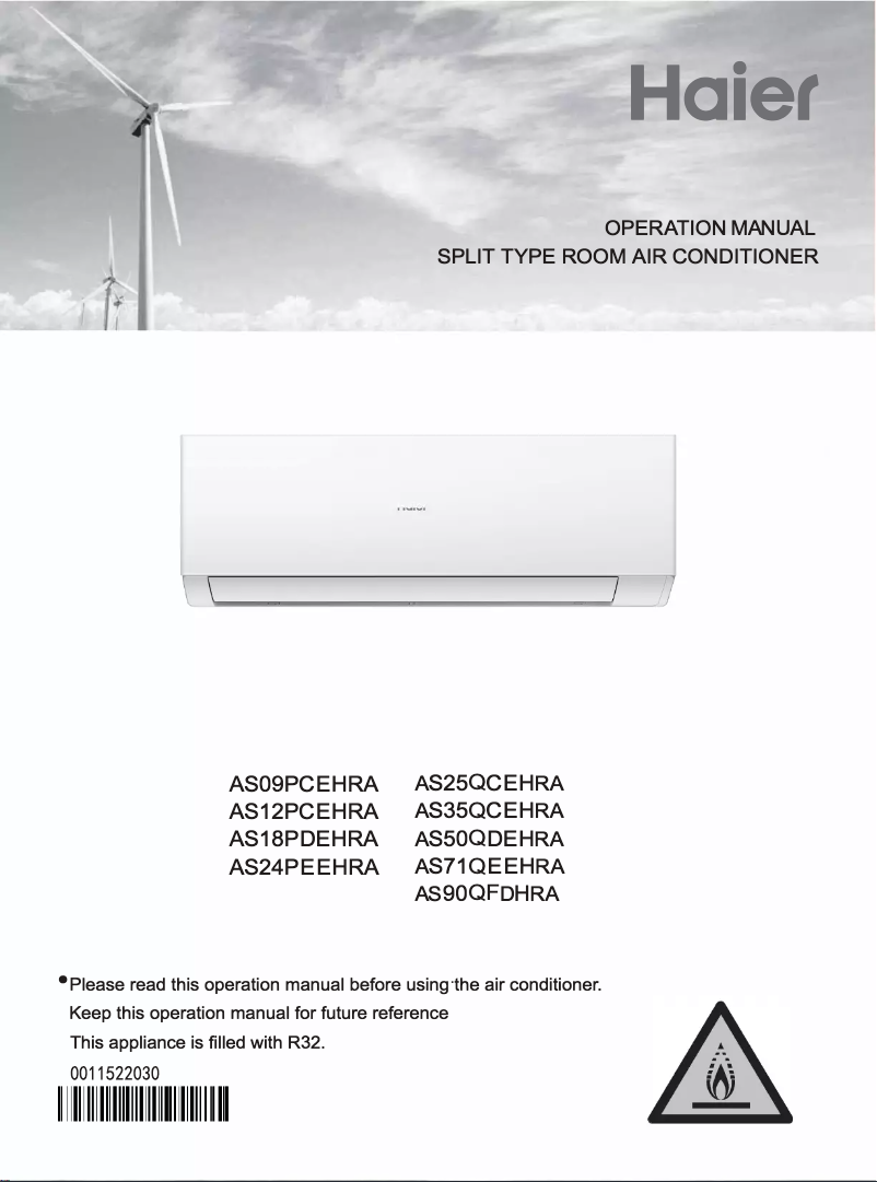 First page image of the manual for AS35QCEHRA