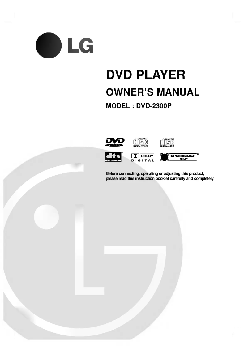 Page 1 of the manual User Manual LG ADVD-2300P