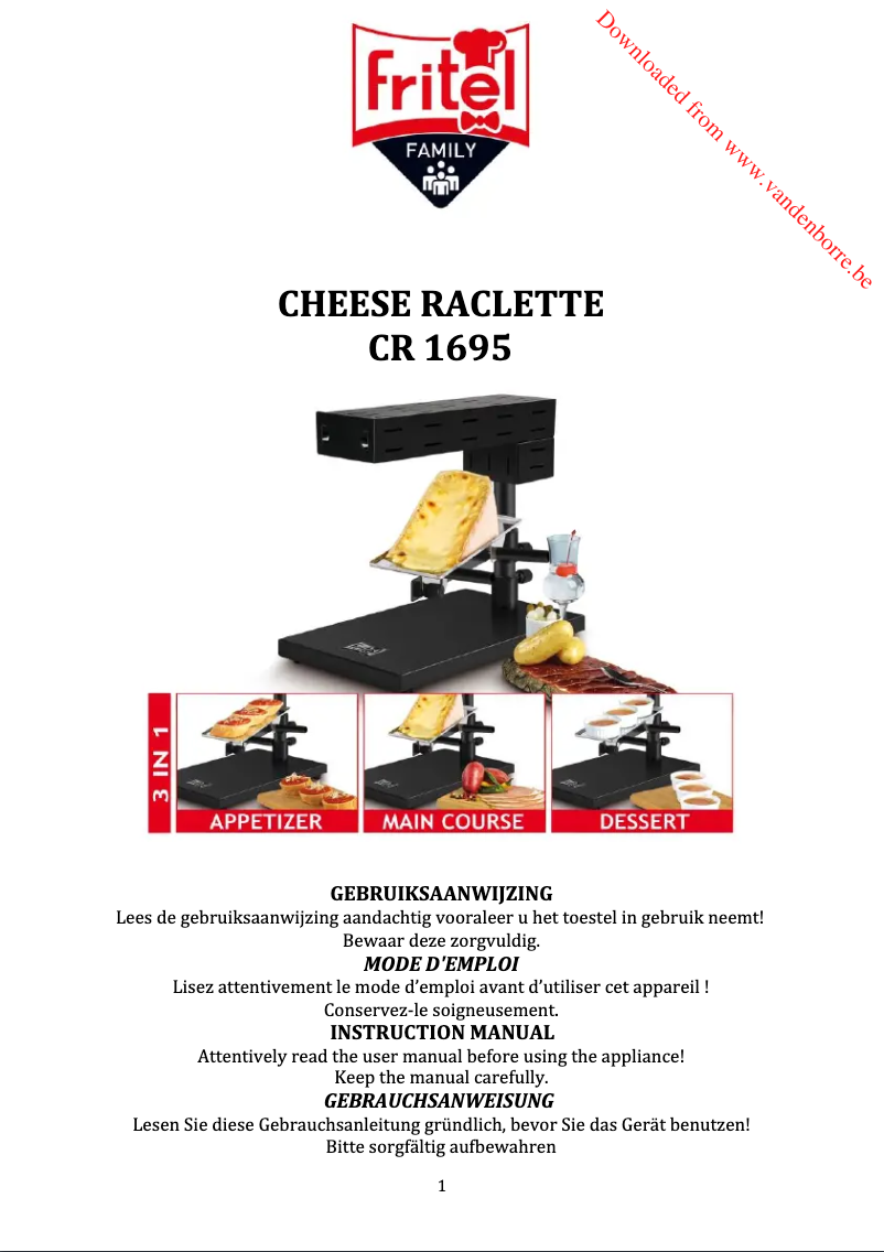 First page image of the manual for CR1895