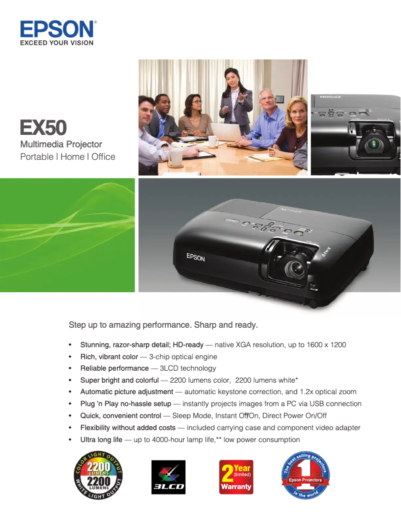 Page 1 de la notice Brochure Epson EX50
