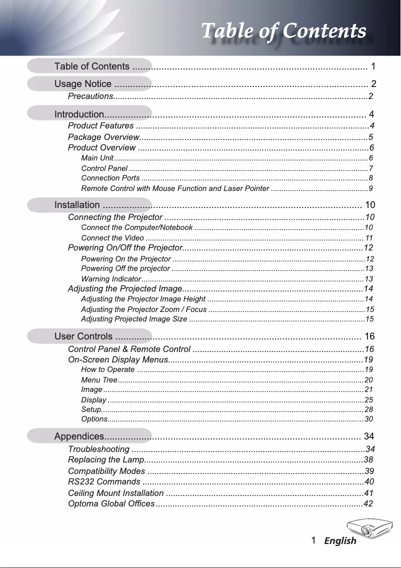First page image of the manual for EP1690