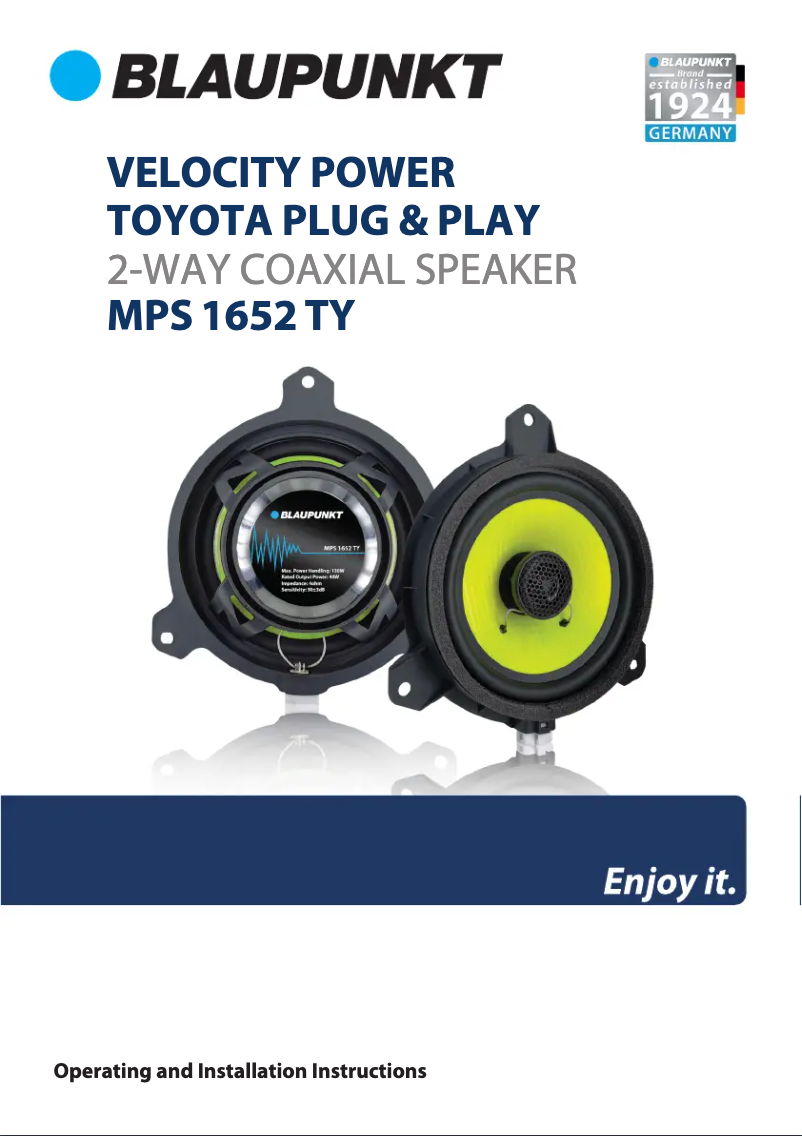 Page 1 of the manual User Manual Blaupunkt MPS 1652 TY