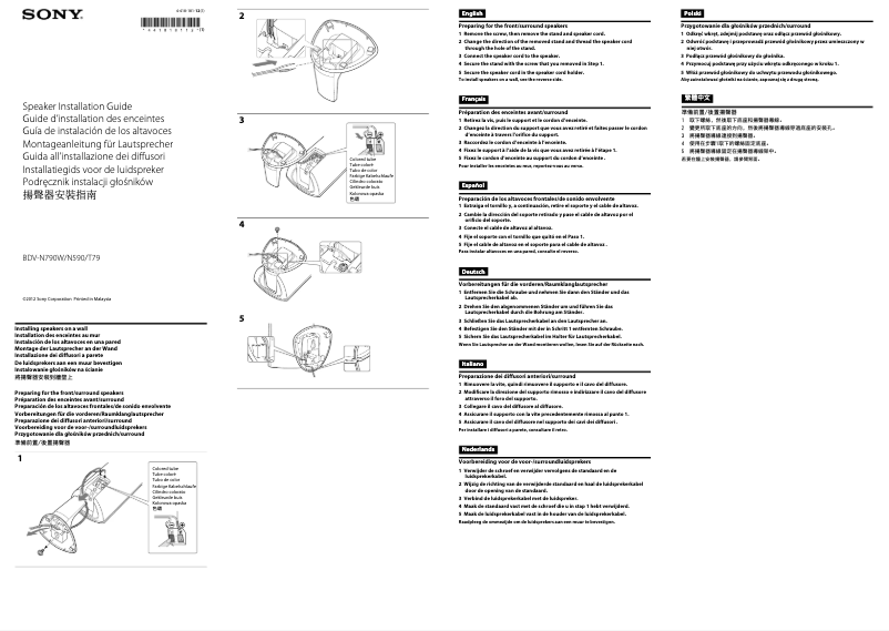 Page 1 of the manual Installation Guide Sony BDV-T79