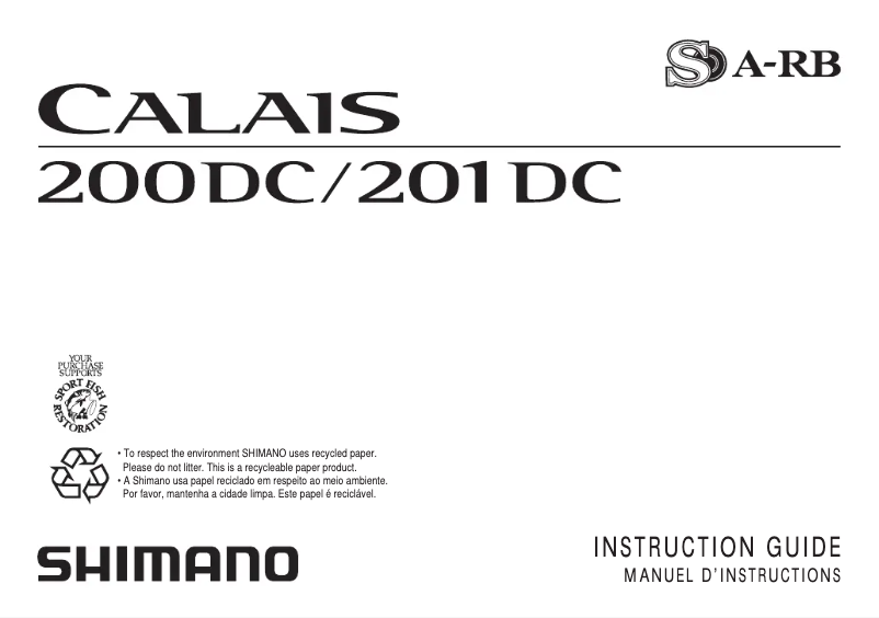 Page 1 of the manual User Manual Shimano Calais 201DC