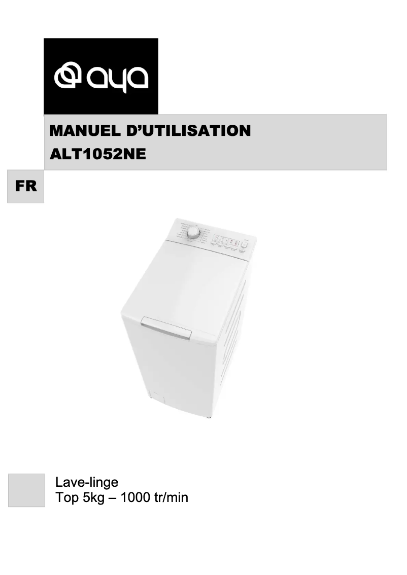 First page image of the manual for ALT1052NE