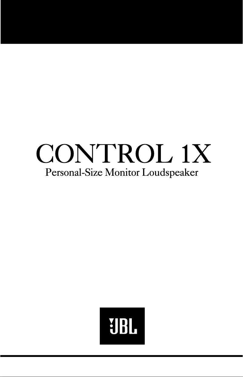 Page 1 of the manual User Manual JBL Control 1X