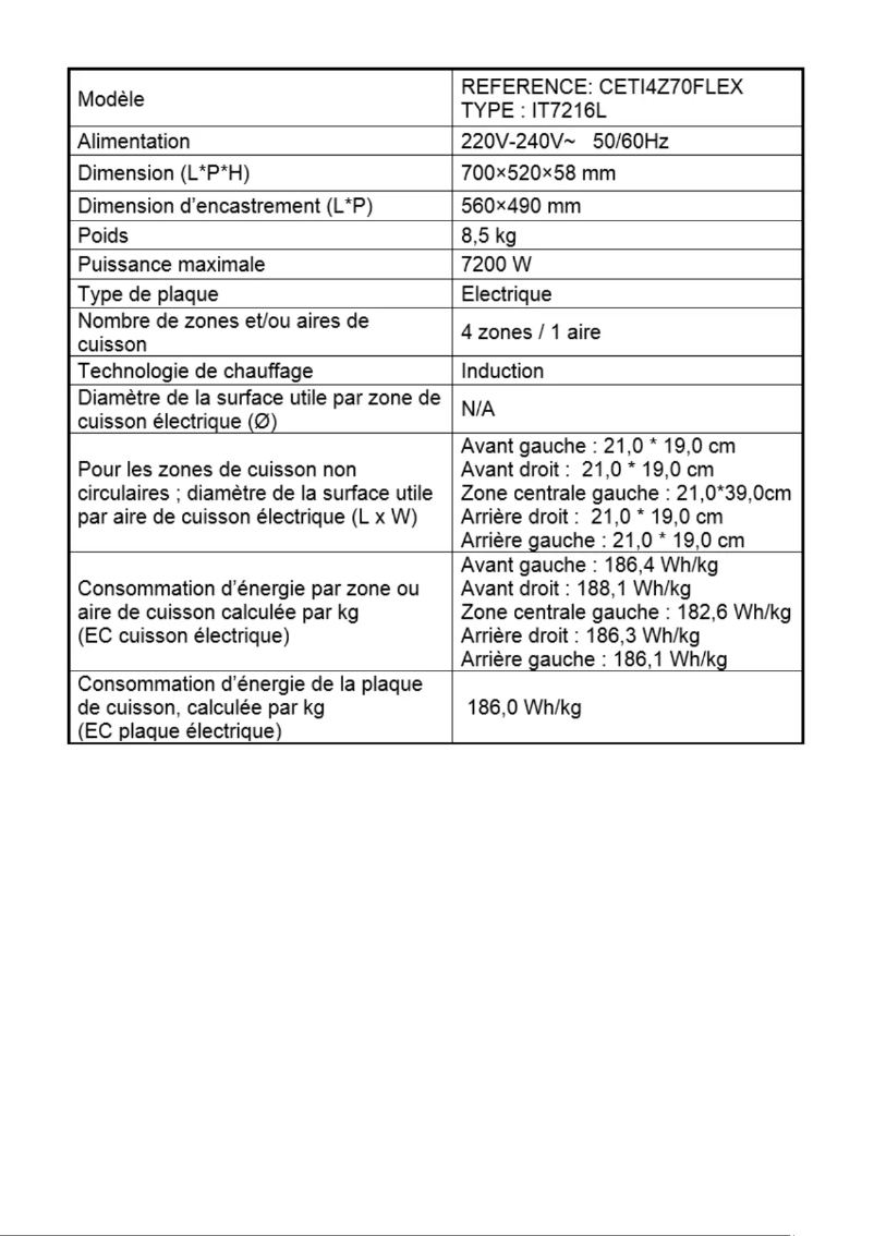 First page image of the manual for CETI4Z60FLEX