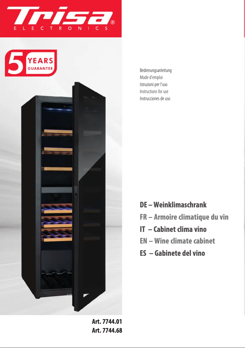 Page 1 of the manual User Manual Trisa 7744