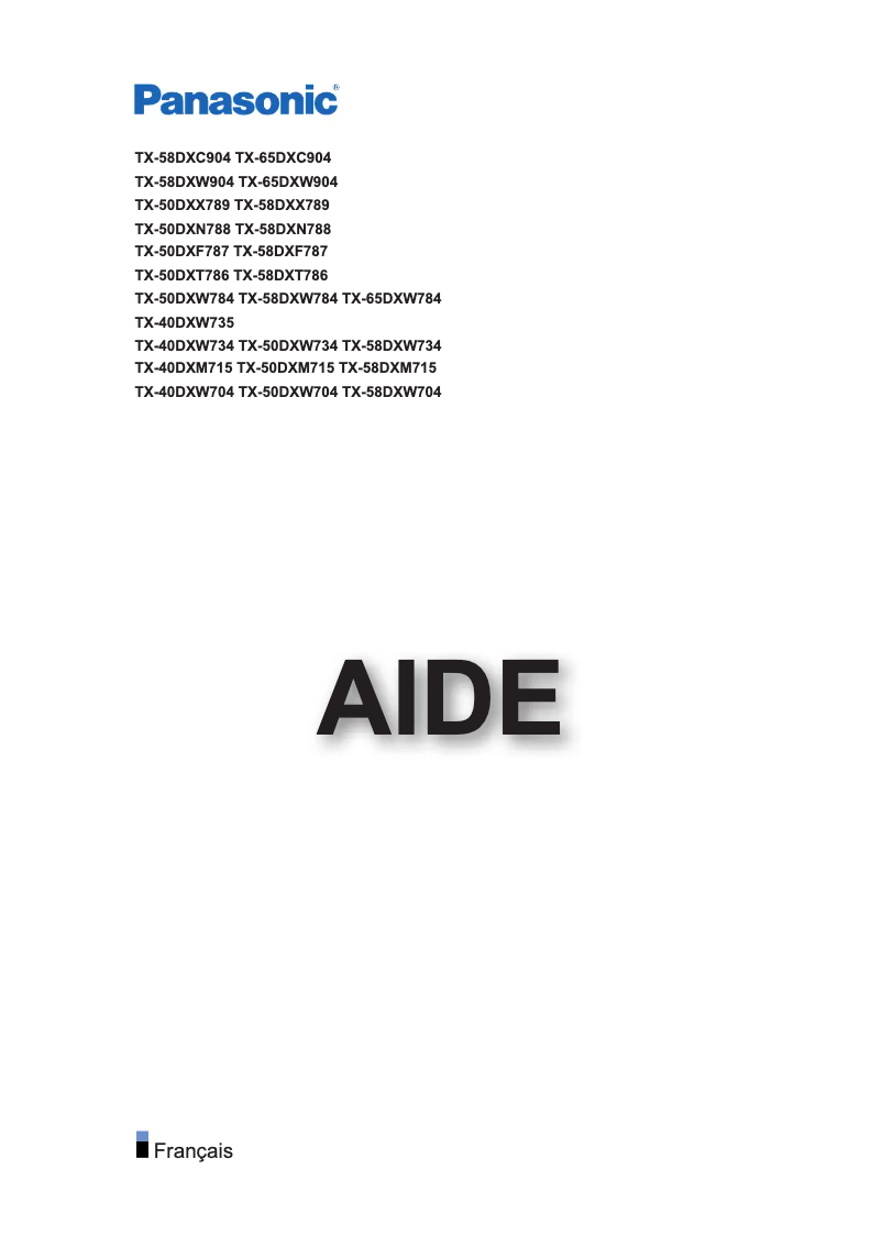 Page 1 of the manual User Manual Panasonic TX-50DXX789