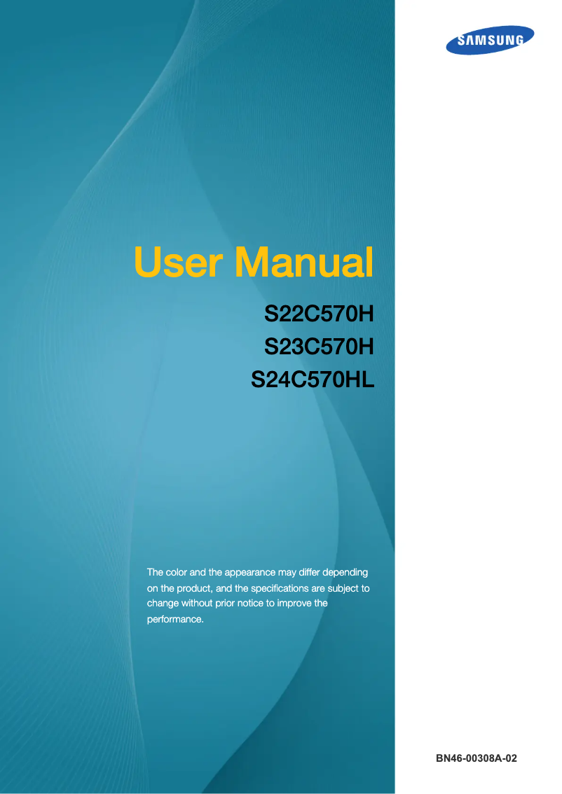 First page image of the manual for SyncMaster S23C570H