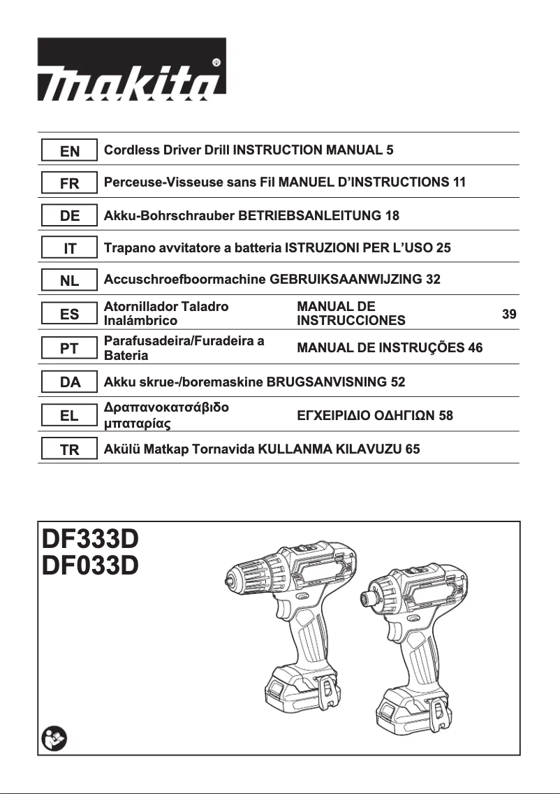 Page 1 of the manual User Manual Makita DF333DSAX6