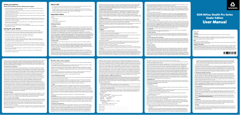 First page image of the manual for MiVue Stealth Pro