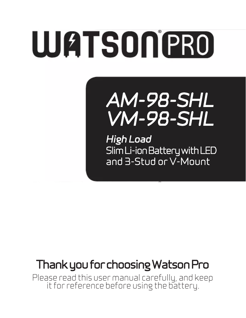 First page image of the manual for VM-98-SHL