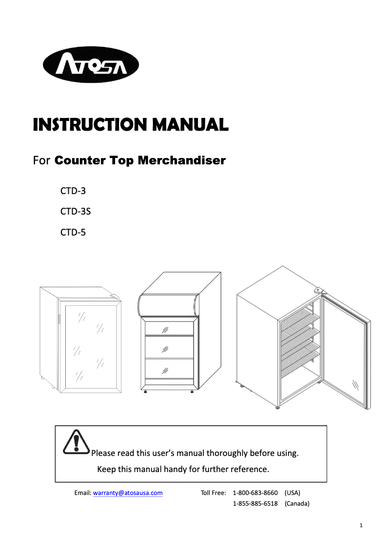 First page image of the manual for CTD-3S