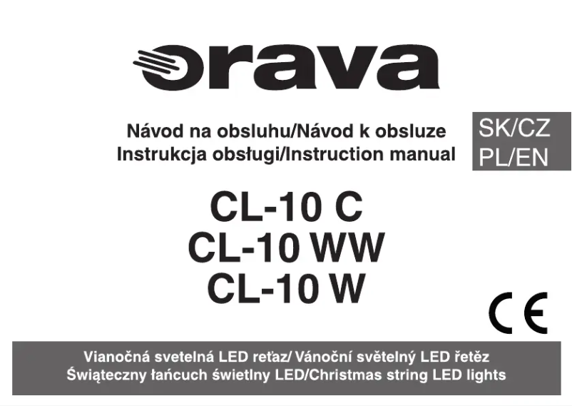 Page 1 of the manual User Manual Orava CL-10 W