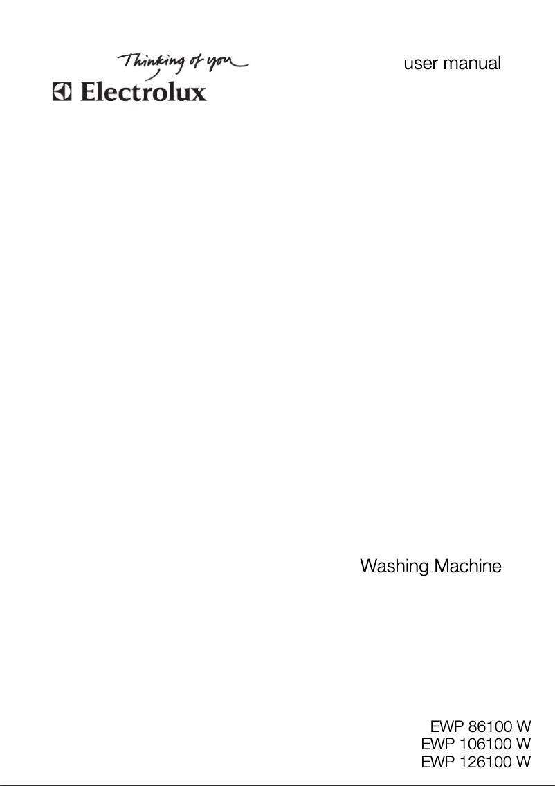Page 1 of the manual User Manual Electrolux EWP 106100 W