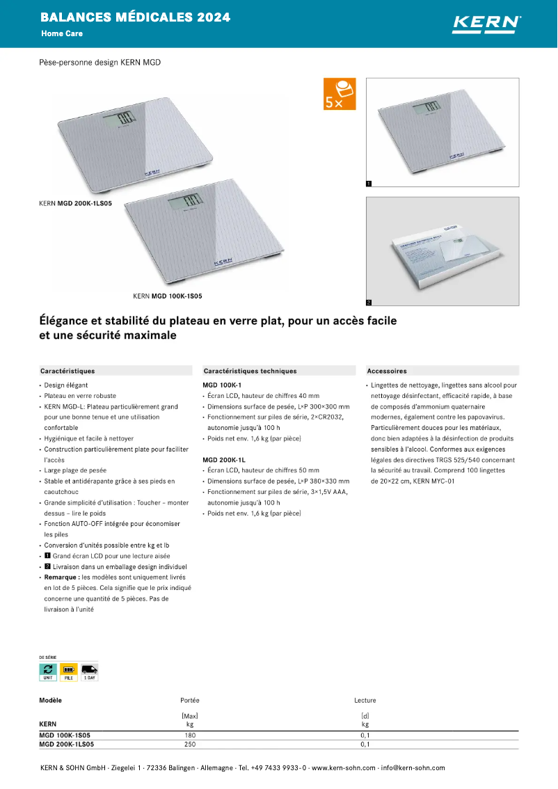 Page 1 of the manual Brochure Kern MGD 200K-1L