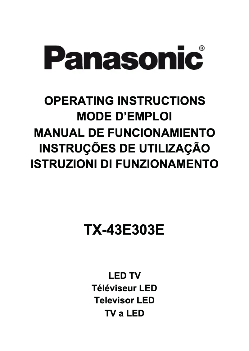 Page 1 of the manual User Manual Panasonic Viera TX-43E303E