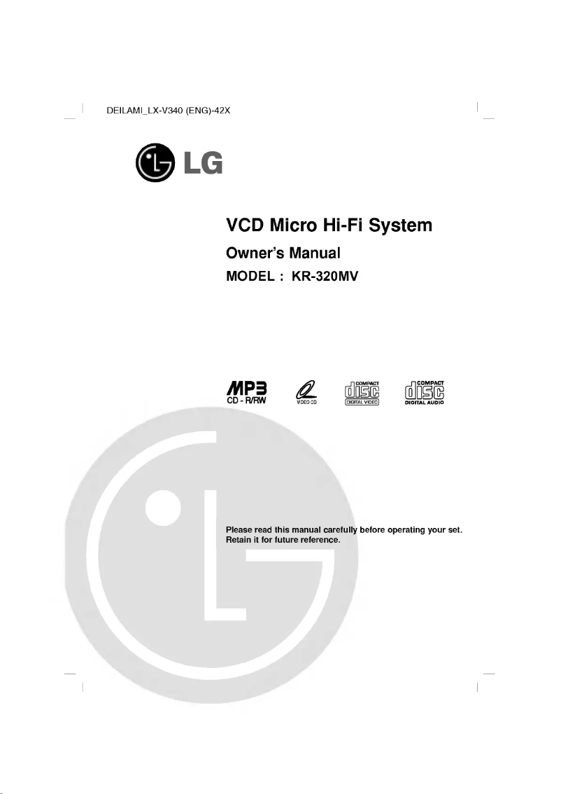 First page image of the manual for LX-V340
