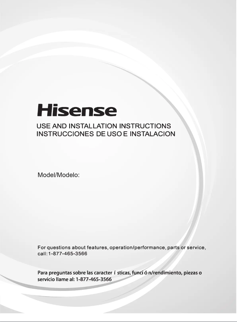 Page 1 of the manual User Manual Hisense AP0522CR1W