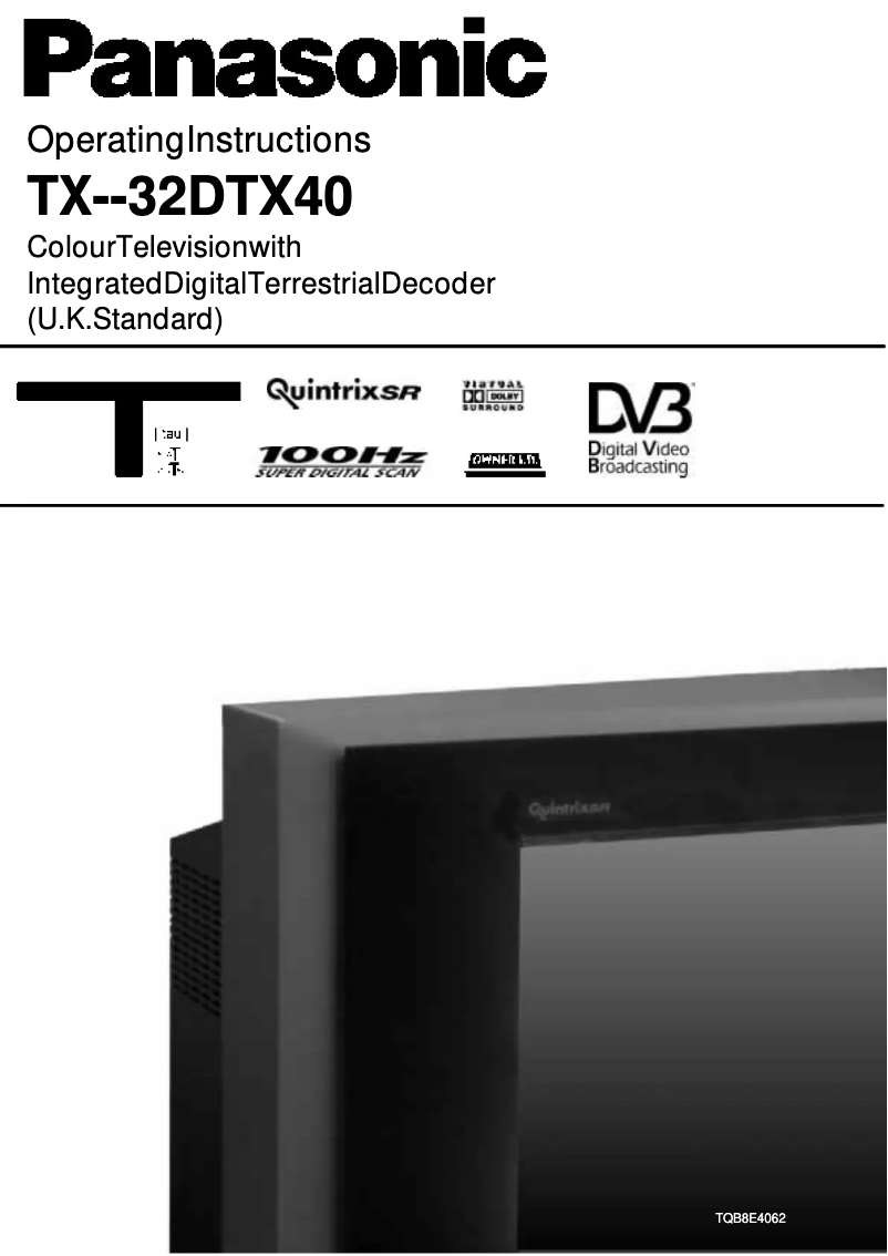 First page image of the manual for TX-32DTX40