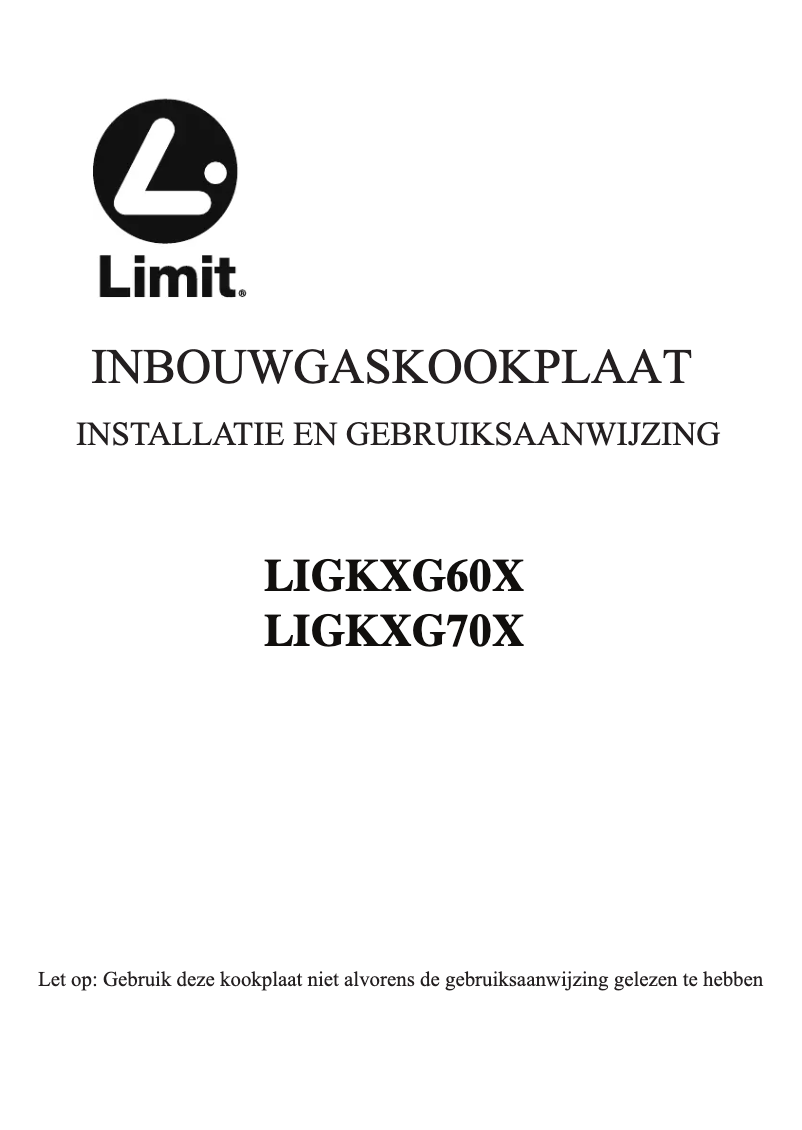 First page image of the manual for LIGKXG70X