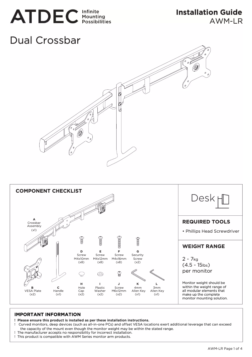 First page image of the manual for AWM-LR