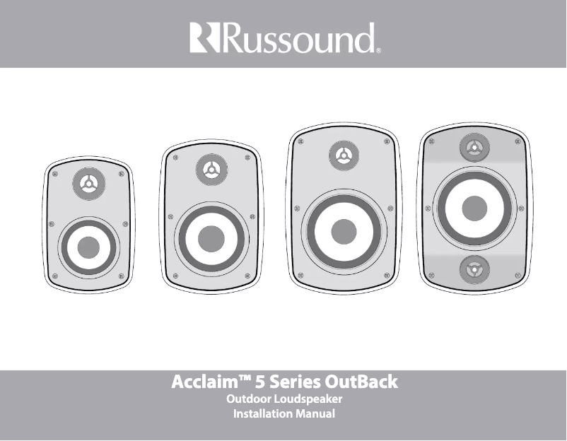 Page 1 of the manual User Manual Russound OutBack 5B65