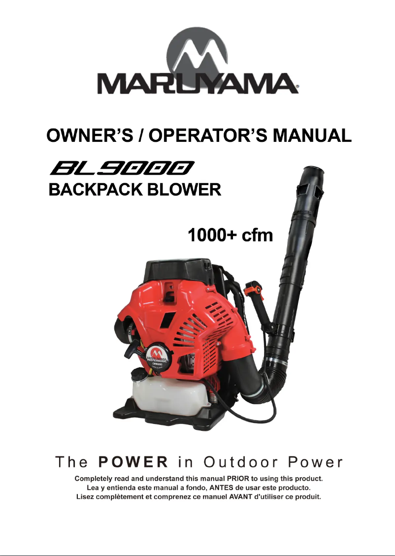 First page image of the manual for BL9000