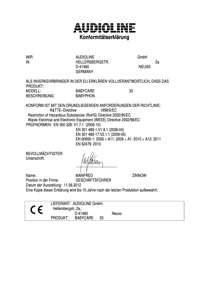 Image de la première page du manuel de l'appareil Baby Care 33