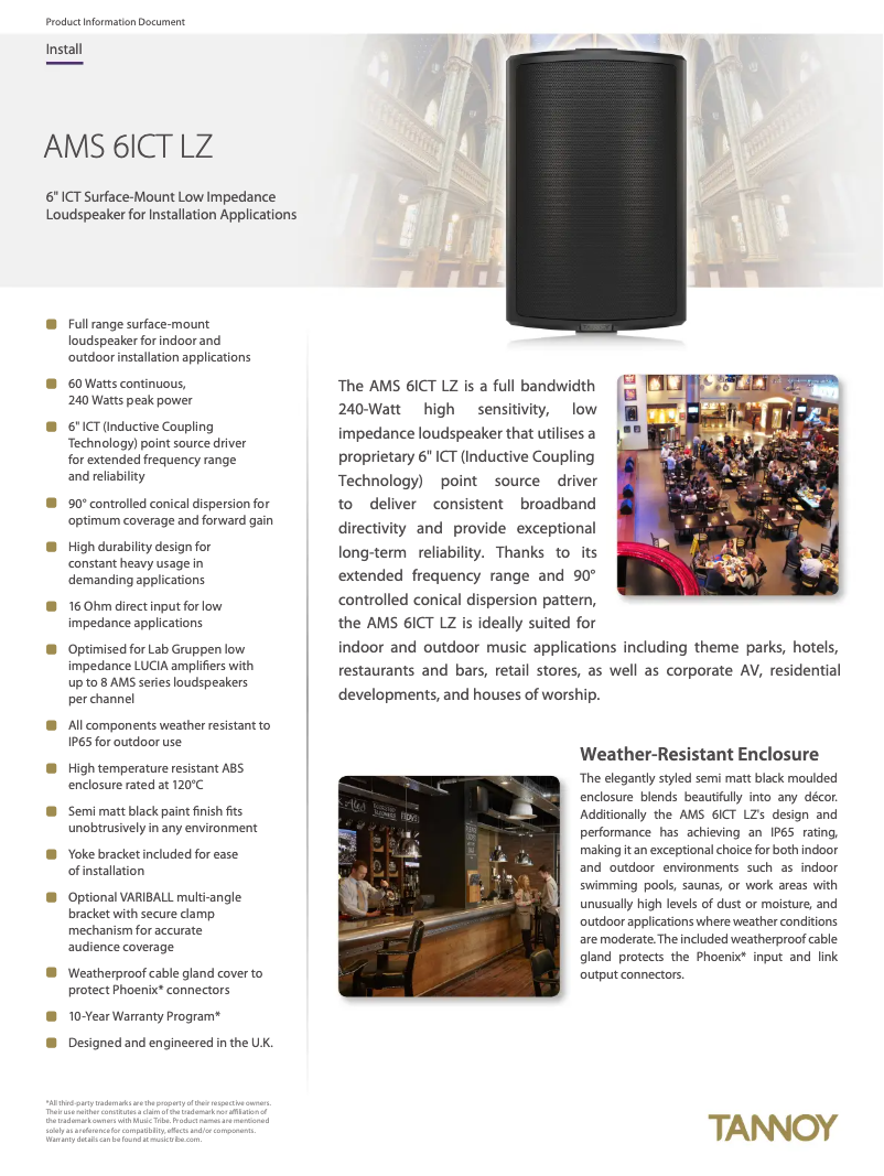 First page image of the manual for AMS 6ICT LZ