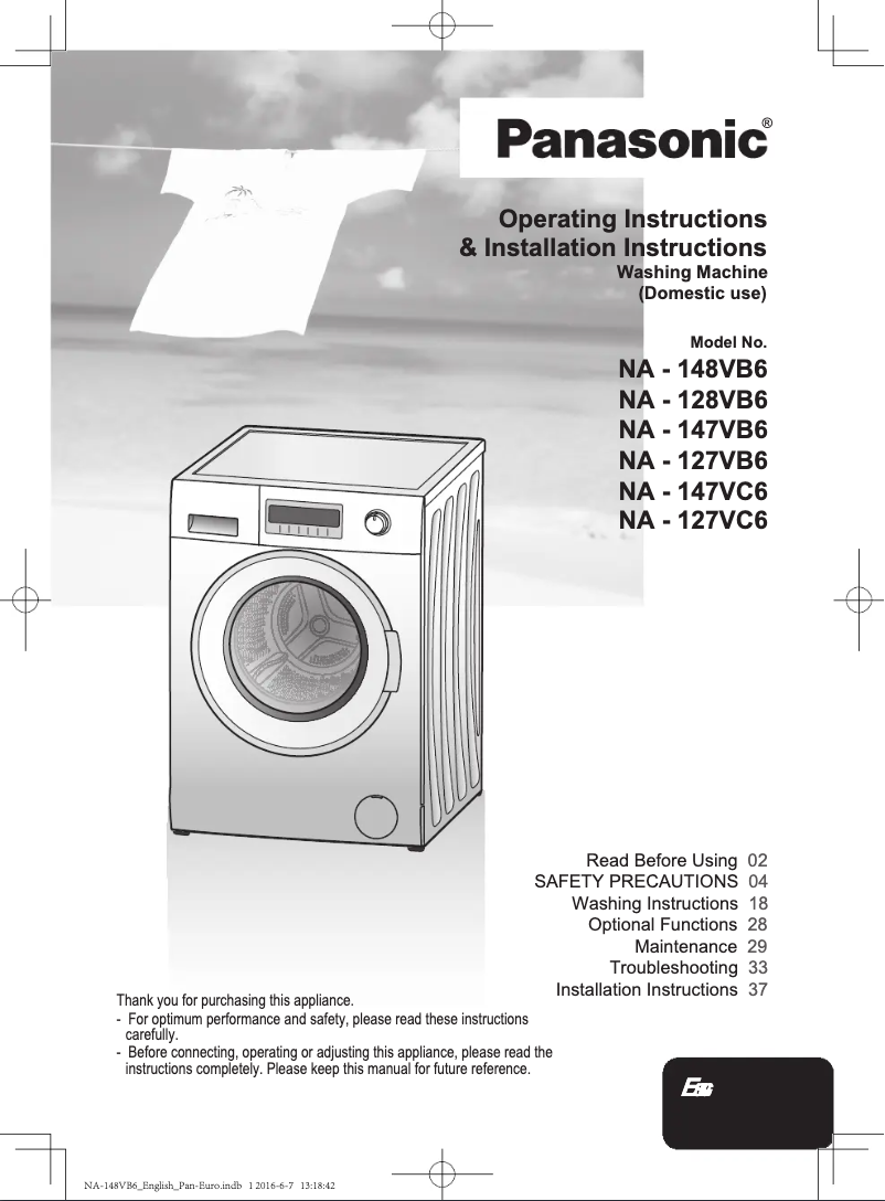 First page image of the manual for NA-127VB6WNR