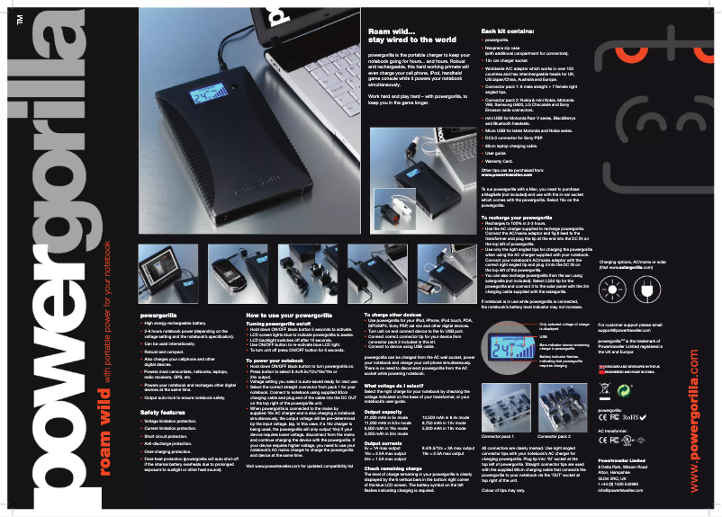 Page 1 of the manual User Manual Powertraveller Powergorilla