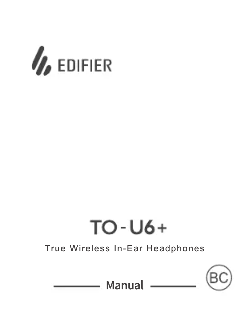 Page 1 of the manual User Manual Edifier TO-U6+
