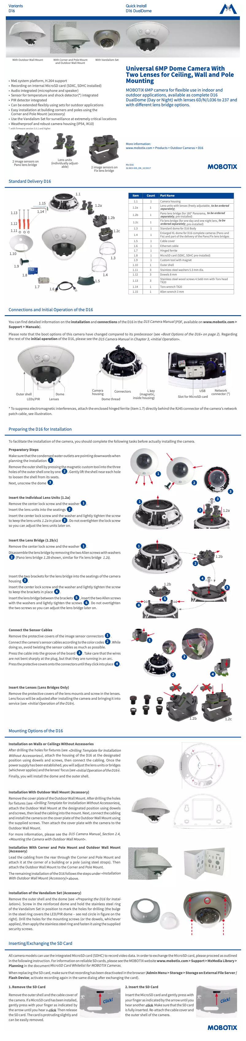 First page image of the manual for MX-D16A-F-6D6N041