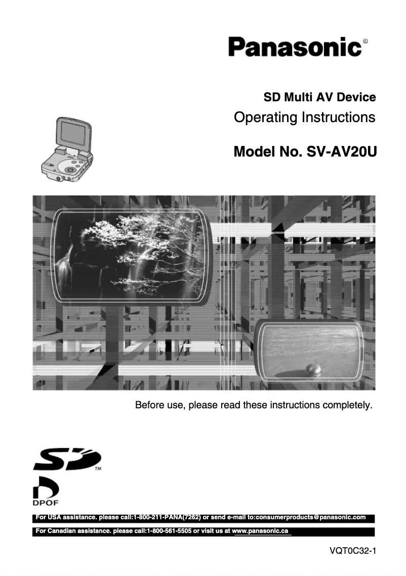 Page 1 of the manual User Manual Panasonic SV-AV20U