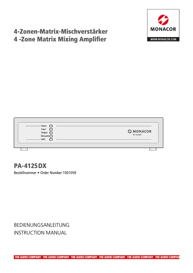 First page image of the manual for PA-4125DX