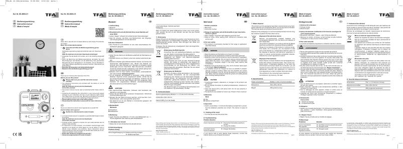 Page 1 de la notice Manuel utilisateur TFA 60.3064.01