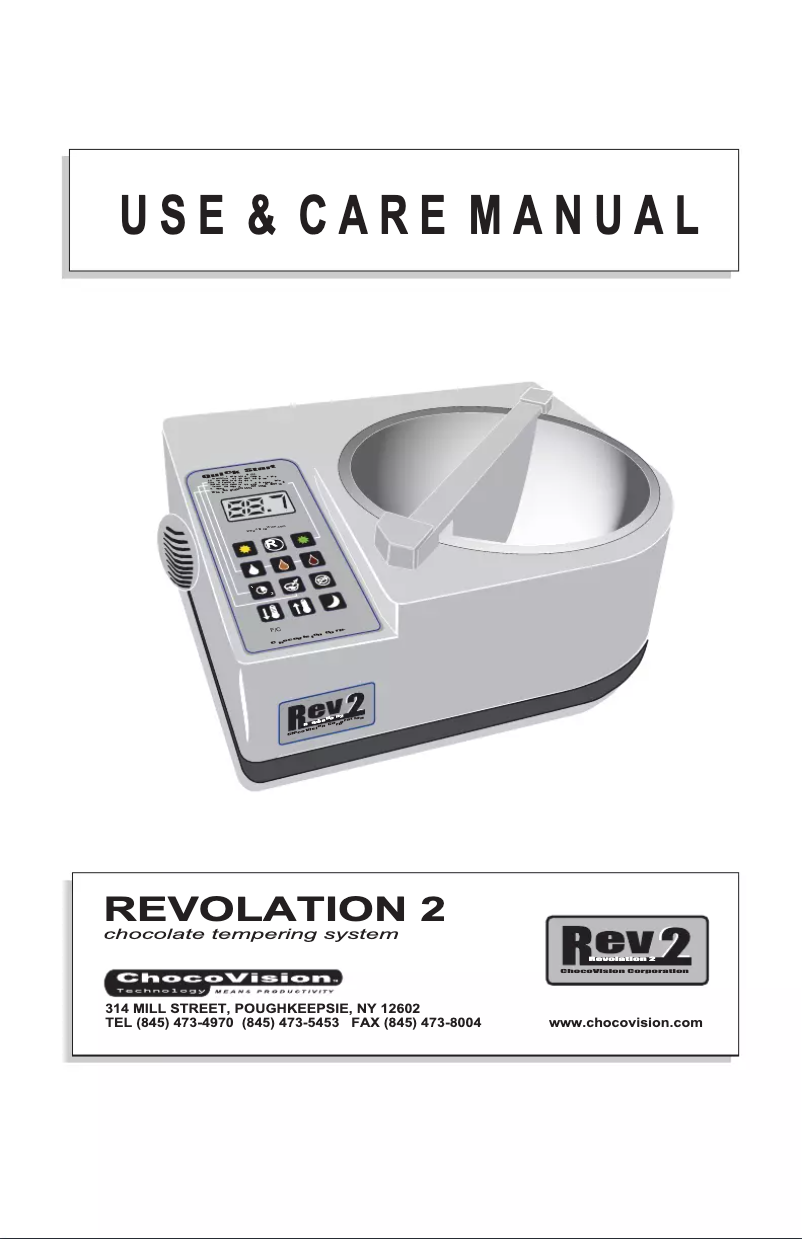 First page image of the manual for Revolation 2