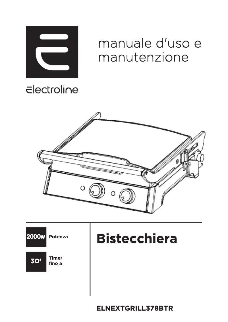 Page 1 of the manual User Manual Electroline ELNEXTGRILL378BTR