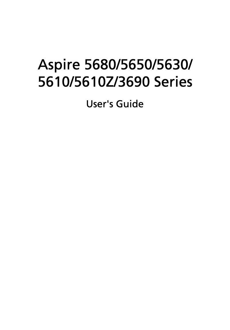 First page image of the manual for Aspire 5633WLMi